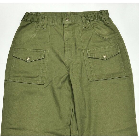 Boy Scouts BSA Pants Size 32H Husky (32x30) Green Official Uniform Twill - Picture 2 of 7